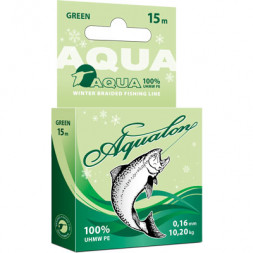 Леска-шнур Aqua Aqualon 15м*0.14мм зимняя темно-зеленая