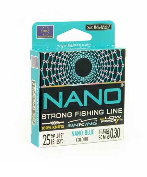 Леска BALSAX Nano Blue box 0.30 50м