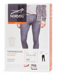Кальсоны Norveg Soft мужские, цвет серый меланж, разм L